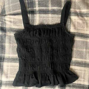 Black frilly top